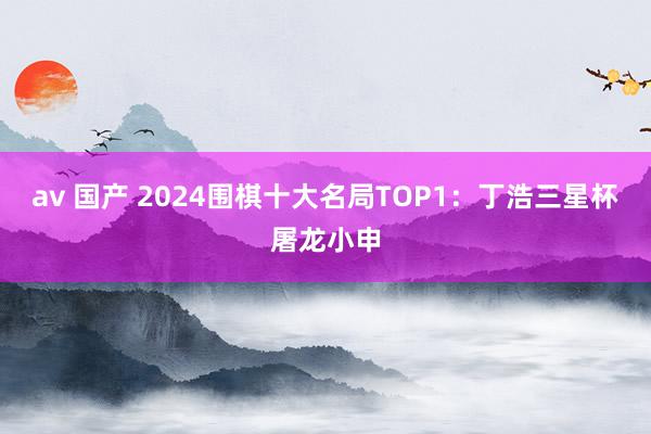 av 国产 2024围棋十大名局TOP1：丁浩三星杯屠龙小申