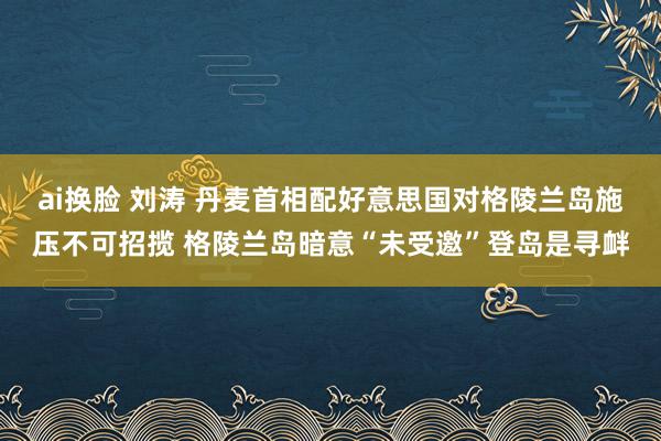 ai换脸 刘涛 丹麦首相配好意思国对格陵兰岛施压不可招揽 格陵兰岛暗意“未受邀”登岛是寻衅