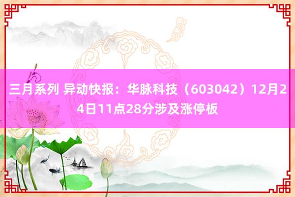 三月系列 异动快报：华脉科技（603042）12月24日11点28分涉及涨停板